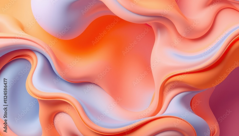 Abstract Orange and Lavender Swirling Fluid Forms Abstract Orange and Lavender Swirling Fluid Forms