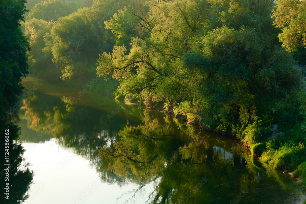 Tranquil summer morning in Regensburg, Bavaria, Germany. Tranquil summer morning in Regensburg, Bavaria, Germany.