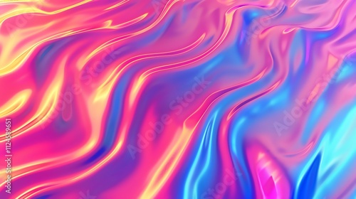 Wallpaper Mural Abstract background with smooth, flowing, colorful, and shiny curves. Torontodigital.ca