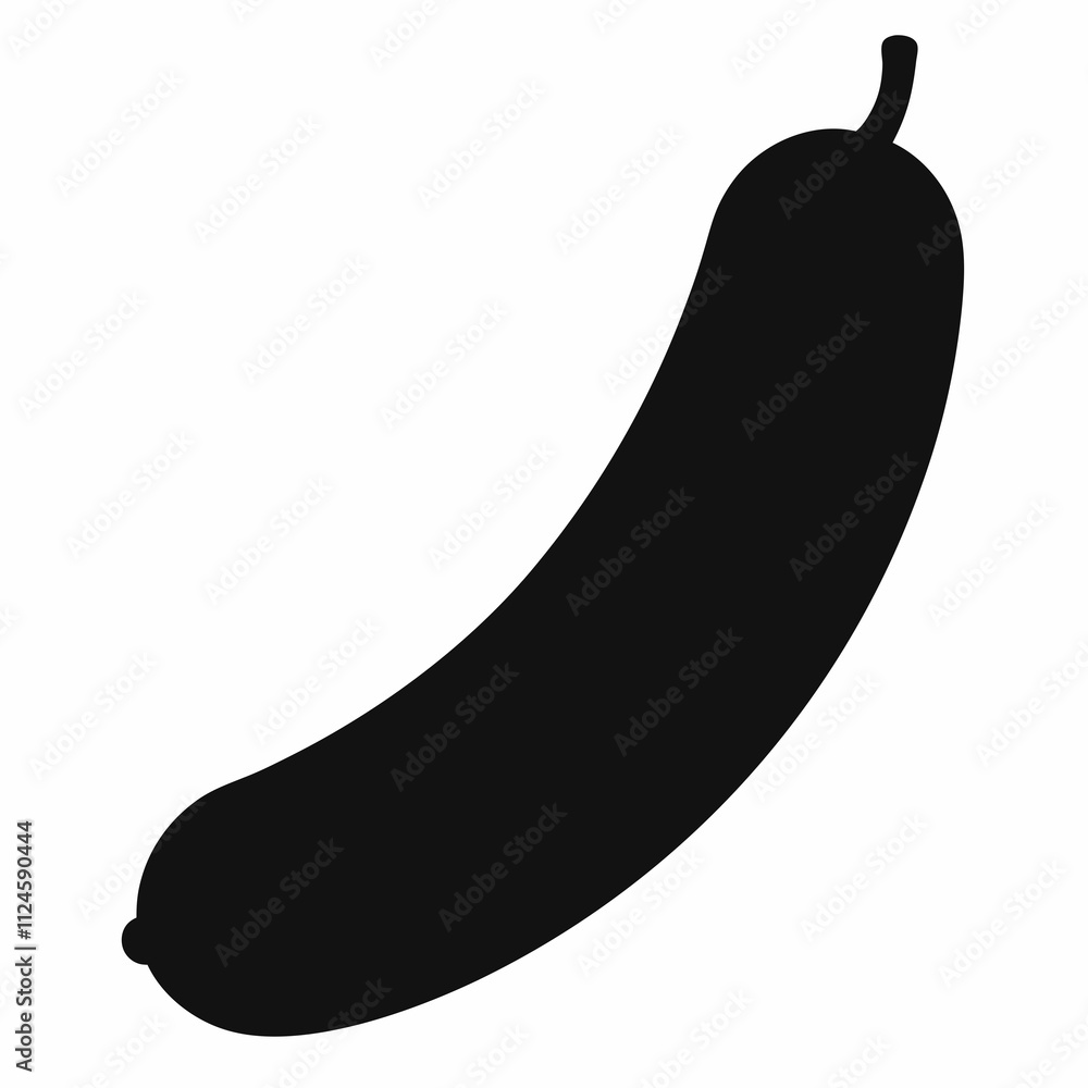 Black Silhouette of Cucumber Vector Art Illustration Black Silhouette of Cucumber Vector Art Illustration