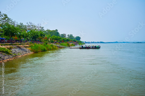 Golden Triangle, Ruak and Mekong rivers divide Thailand, Myanmar and Laos, Ban Sop Ruak village photo