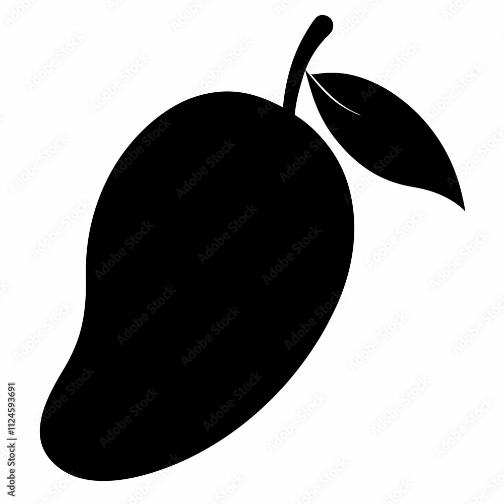 Black Silhouette of Mango Vector Art Illustration Black Silhouette of Mango Vector Art Illustration