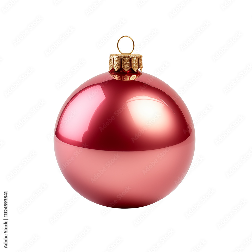 Red Christmas bauble ornament isolated on a transparent background PNG Red Christmas bauble ornament isolated on a transparent background PNG