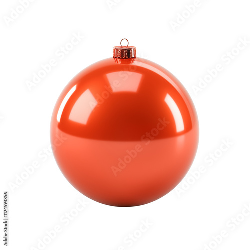 Red Christmas bauble ornament isolated on a transparent background PNG