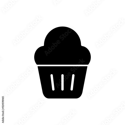 Cup cake icon vector. Cup cake sign and symbol