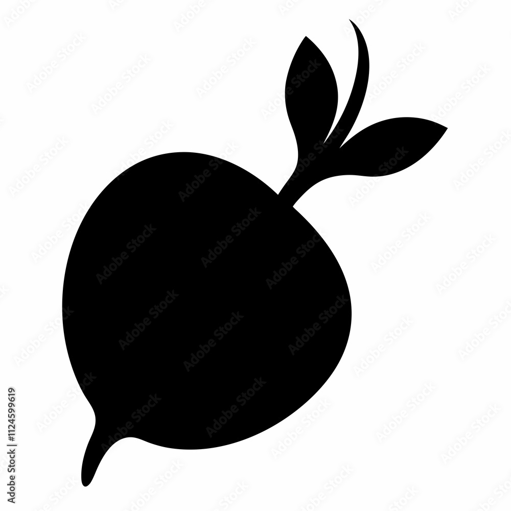 Black Silhouette of Radish Vector Art Illustration Black Silhouette of Radish Vector Art Illustration