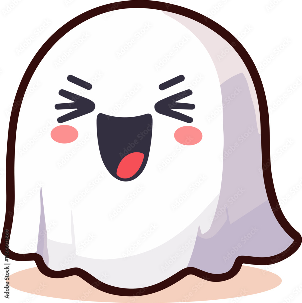 Naklejka premium litte ghost emoticon
