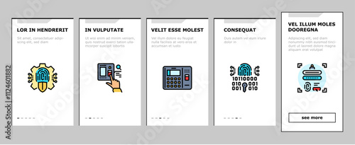 biometric fingerprint id finger onboarding mobile vector identity scan, access verification digital recognition privacy, identification print biometric fingerprint id finger illustrations