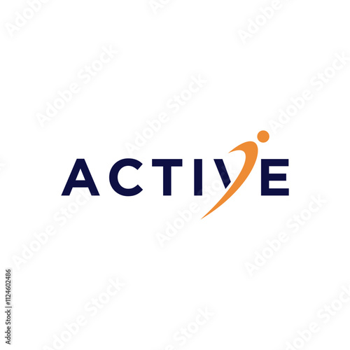 Active typography logo design, word mark graphic vector concept 