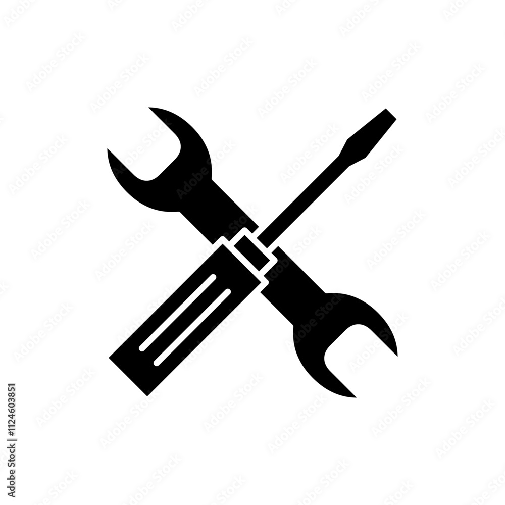 Repair tools icon vector. tool sign and symbol. setting icon. Wrench and screwdriver. Service Repair tools icon vector. tool sign and symbol. setting icon. Wrench and screwdriver. Service