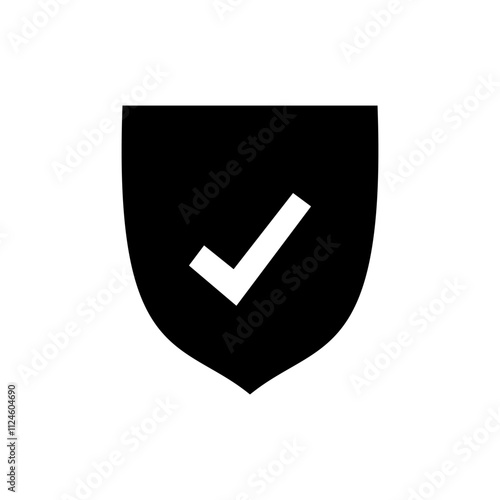 Shield check mark icon vector. Protection approve sign. Insurance icon