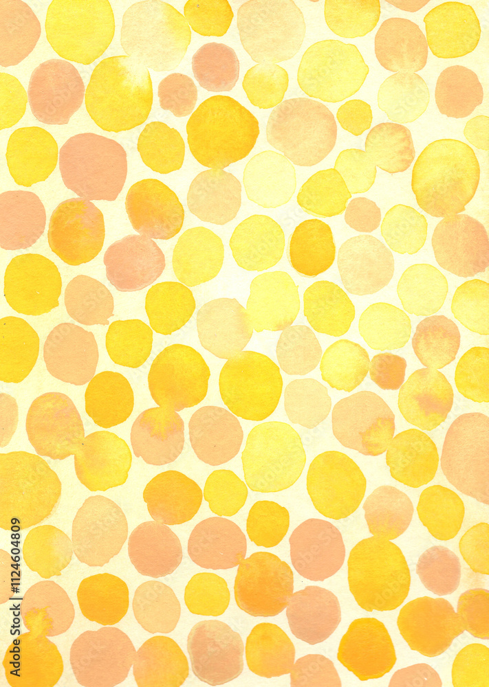 Watercolor pattern with circles and dots, authentic painting on paper. Watercolor pattern with circles and dots, authentic painting on paper.