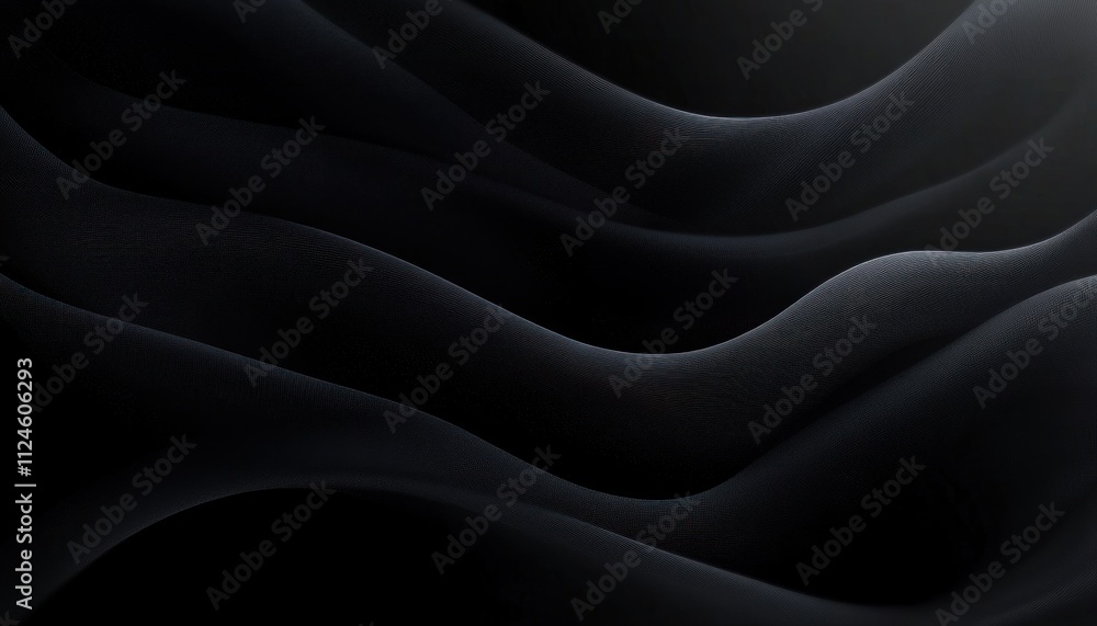 Obraz premium black abstract smooth wallpaper flowing curves minimalist design tranquil high definition texture pattern light