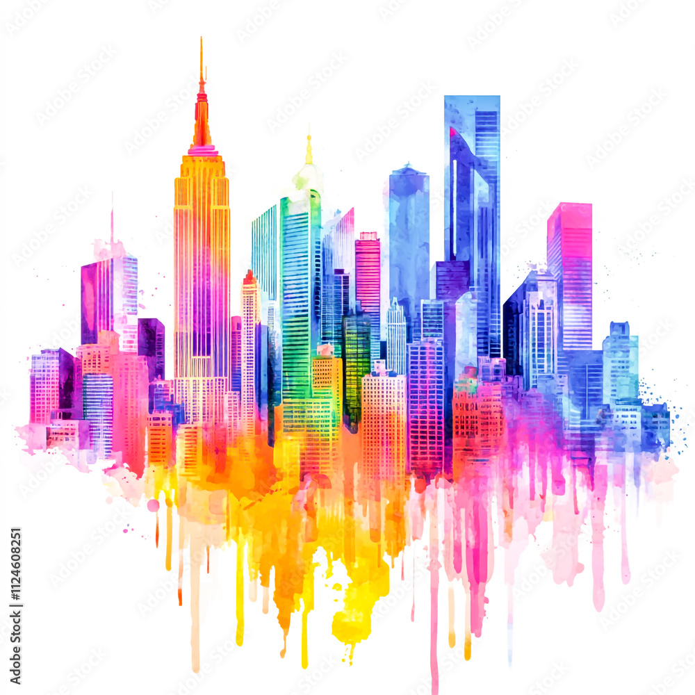 Fototapeta premium colorful city isolated on white background