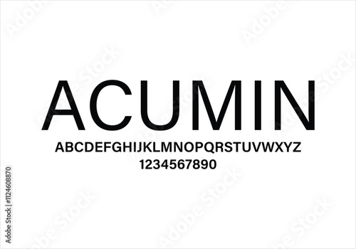 Acumin font for logo and headline. Isolated vector typeset