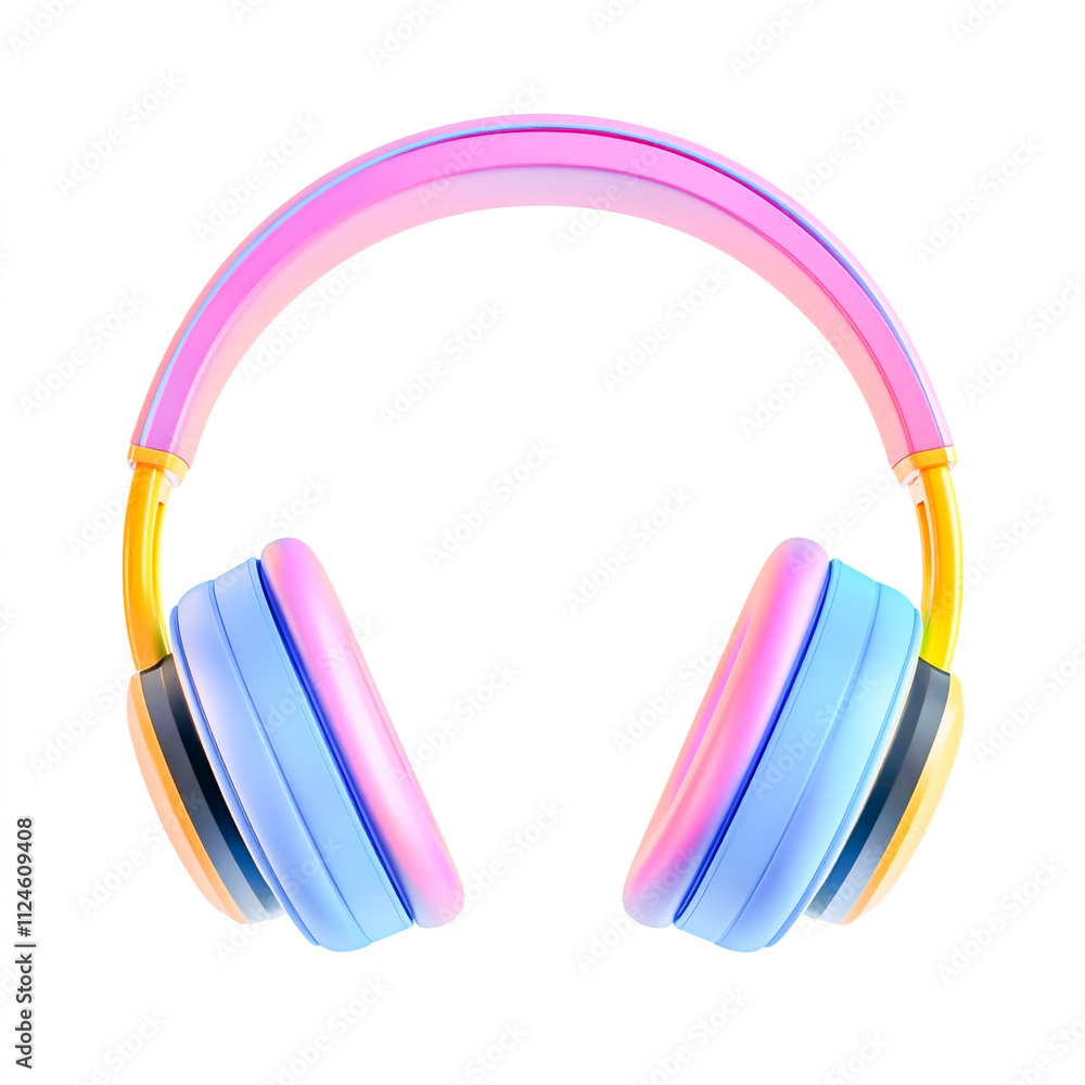 colorful modern headphones isolated on white backround colorful modern headphones isolated on white backround