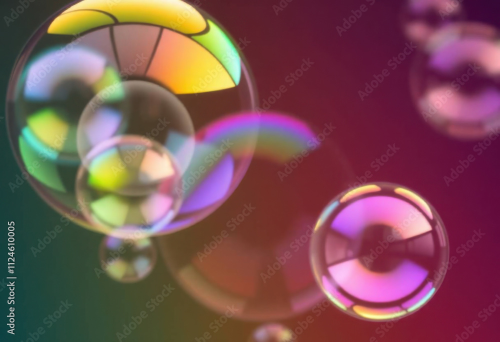 Soap Bubbles With Stunning Rainbow Reflection Soap Bubbles With Stunning Rainbow Reflection