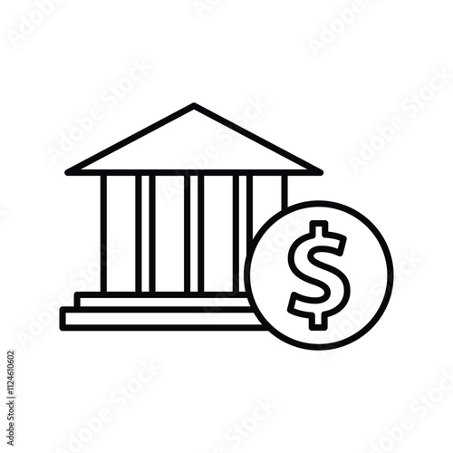 money sign vector bank icon 