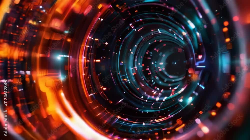 Abstract swirling light tunnel glowing energy futuristic technology digital art bokeh vibrant Abstract swirling light tunnel glowing energy futuristic technology digital art bokeh vibrant