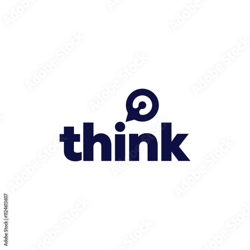 Think typography logo design, word mark graphic vector concept 