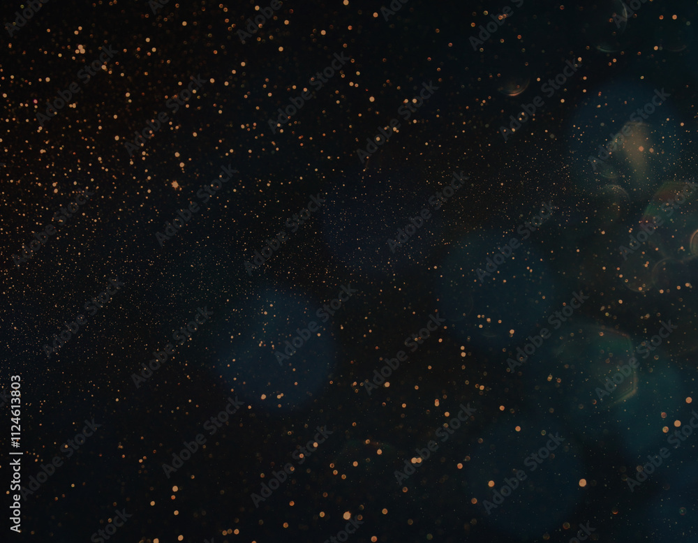Fototapeta premium abstract dark background with tiny light sparkles and blurred bokeh effect