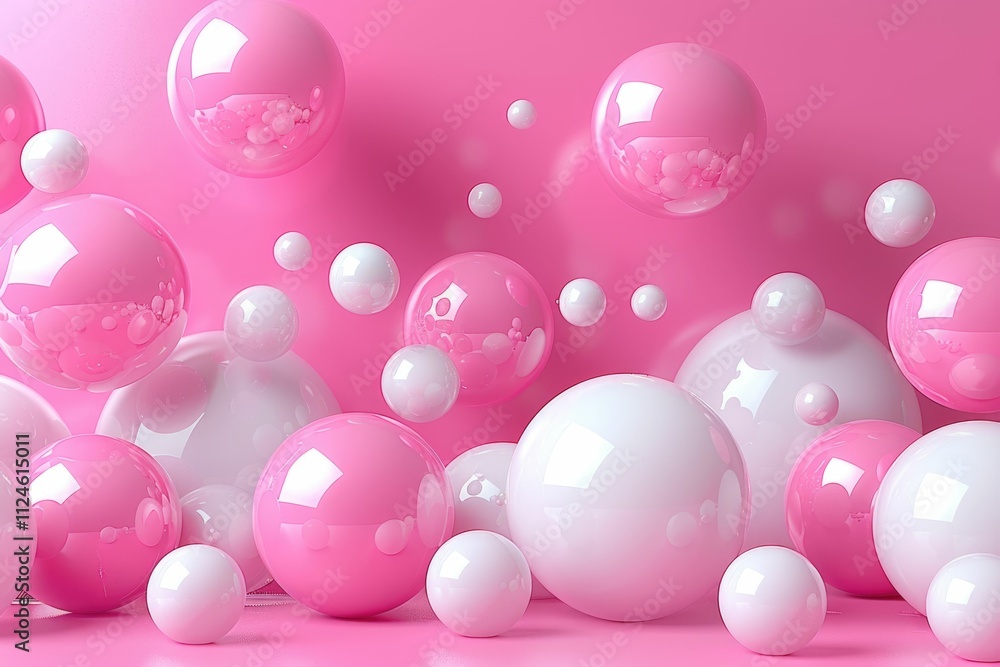 Pink and white 3d pastel background Pink and white 3d pastel background
