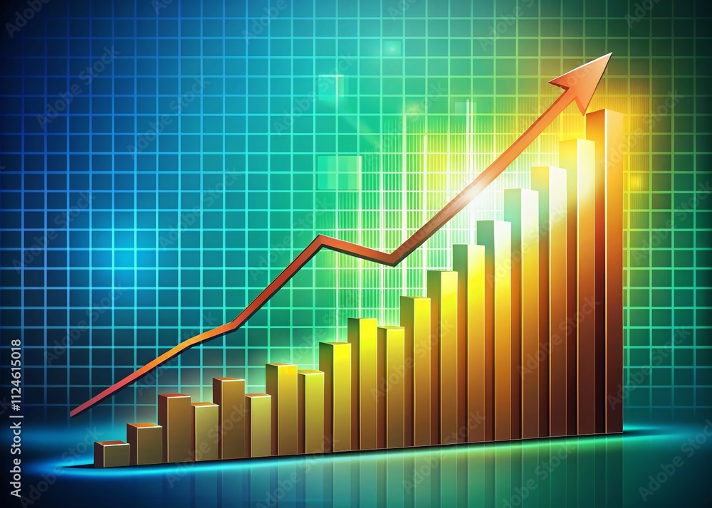 A Dynamic Graph Illustrating Steady Growth, Perfectly Positioned on the Right Side with Ample Copy Space for Business Presentations and Reports A Dynamic Graph Illustrating Steady Growth, Perfectly Positioned on the Right Side with Ample Copy Space for Business Presentations and Reports