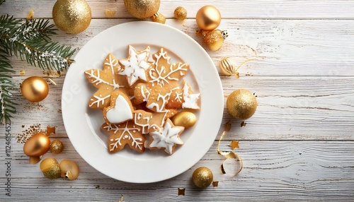 クリスマスのアイシングクッキーと飾り
 photo