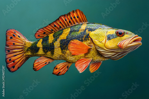 peacock bass with background