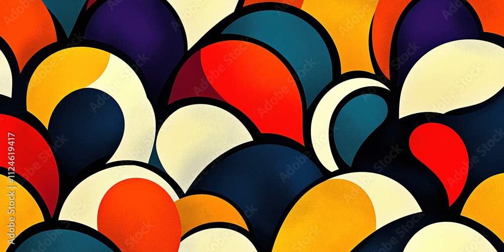 Retro Groovy Poster Background 70'S Hippie, Abstract Shapes Seamless Pattern, Geometric Vintage Wallpaper Illustration. Retro Groovy Poster Background 70'S Hippie, Abstract Shapes Seamless Pattern, Geometric Vintage Wallpaper Illustration.