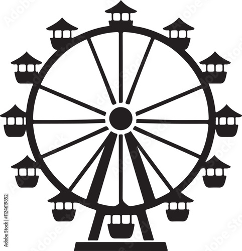 Ferris Wheel Silhouette Vector Illustration Design