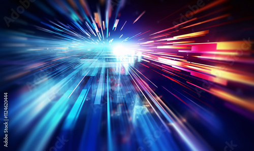 Abstract technology background of high speed global data transfer and ultra fast broadband. Cyber big data flow.