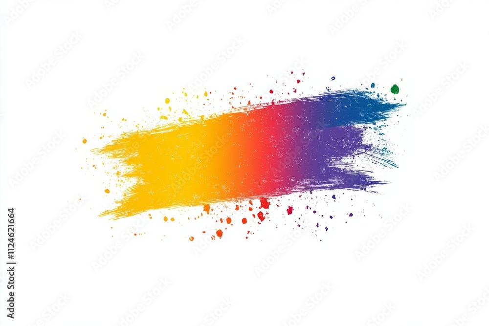 A colorful brush stroke with yellow, red, and blue colors A colorful brush stroke with yellow, red, and blue colors