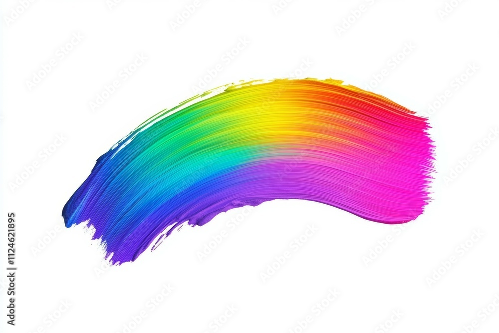 A rainbow brush stroke on a white background A rainbow brush stroke on a white background
