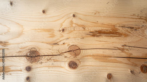 Wallpaper Mural Full image of Poplar wood surface showcasing a smooth texture with natural knots and grain patterns, perfect for woodworking projects, design backgrounds, and natural decor themes.  Torontodigital.ca