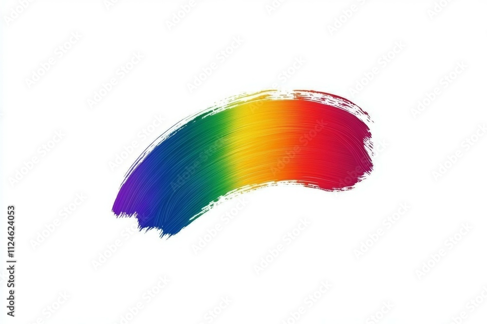 Obraz premium A rainbow brush stroke on a white background