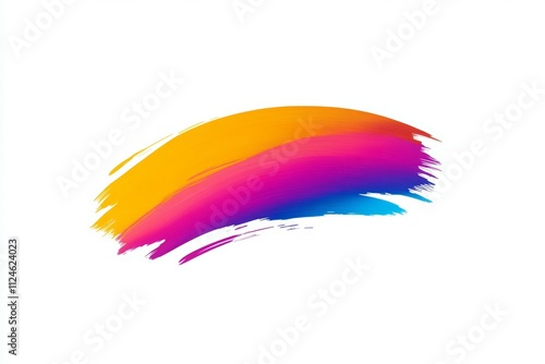 A colorful brush stroke on a white background