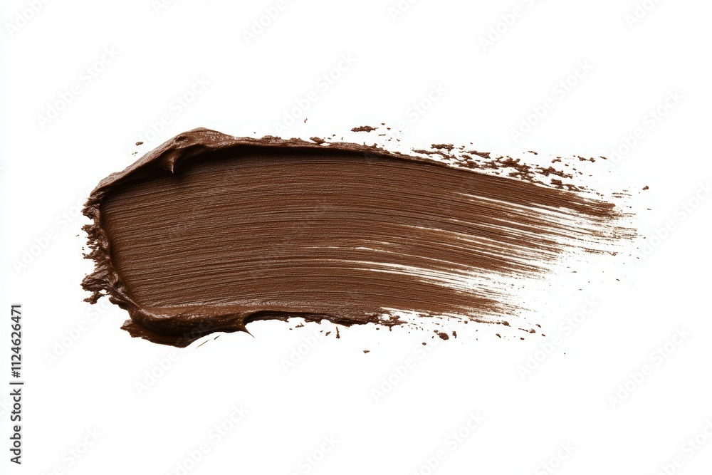 A brown brush stroke on a white background A brown brush stroke on a white background