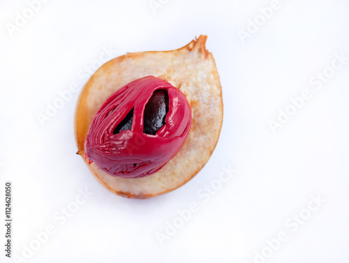  Myristica fragrans or slice of nutmeg 