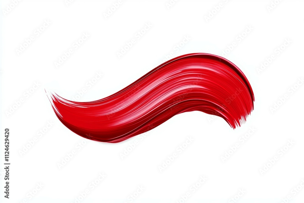 A red brush stroke on a white background A red brush stroke on a white background