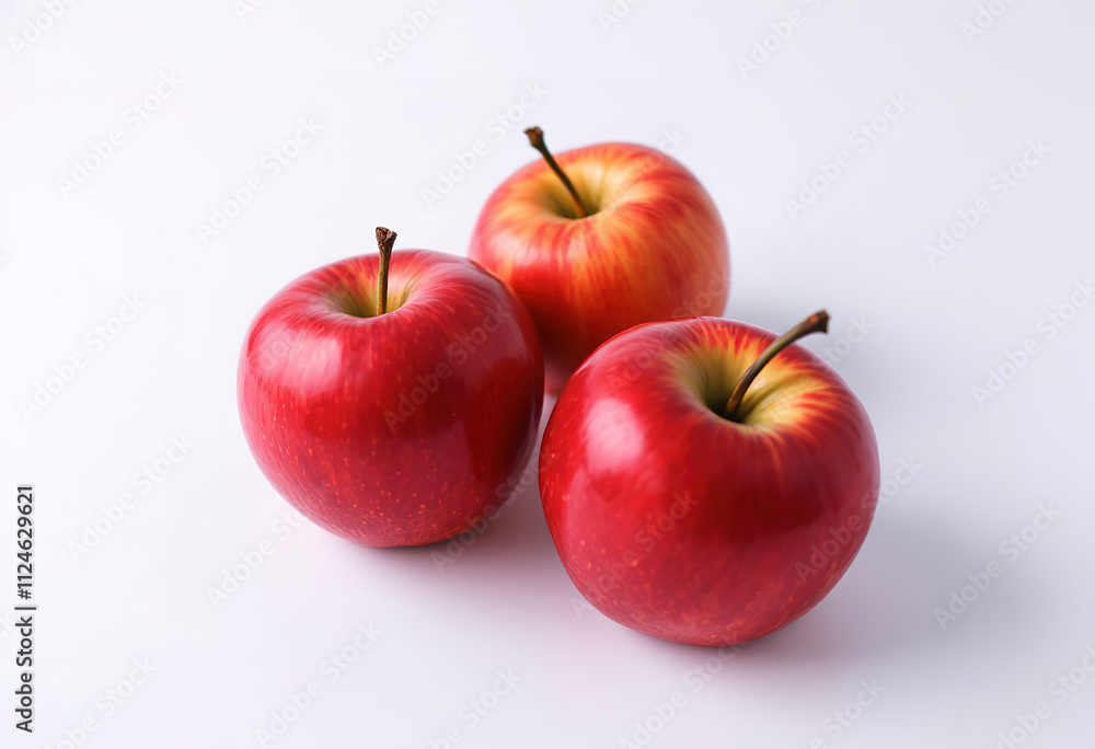 Three red apples on a white background Three red apples on a white background