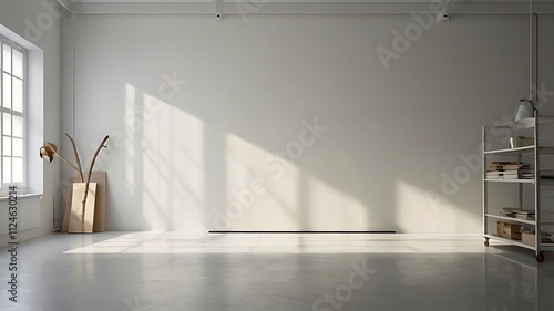 Minimalist White Room Sunlight Design Decor