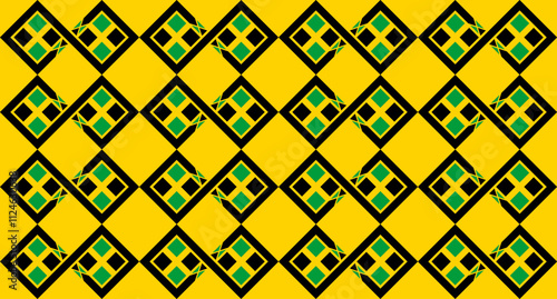 loop background. jamaica flag pattern. vector illustration