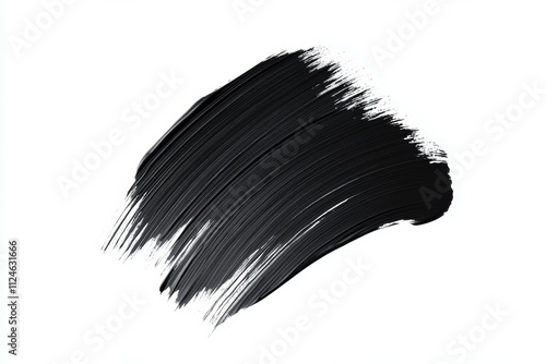 A black brush stroke on a white background