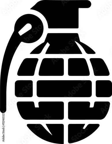 Hand Grenade Silhouette Vector Icon Illustration Design