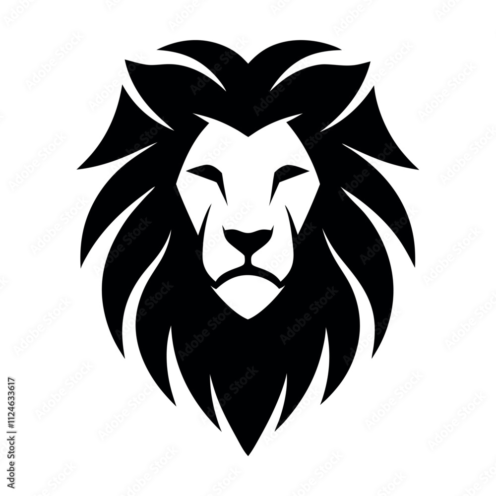 Fototapeta premium Stylish lion head logo vector illustration. 