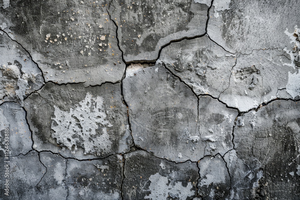 A close-up view of a cracked concrete wall reveals a weathered, textured surface showing signs of age and neglect in an abandoned structure illuminated by natural light. A close-up view of a cracked concrete wall reveals a weathered, textured surface showing signs of age and neglect in an abandoned structure illuminated by natural light.