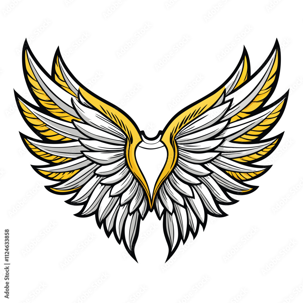 Fototapeta premium Wings Sketch Set