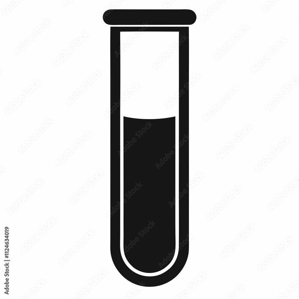Black Silhouette Test Tube Vector Illustration Design Black Silhouette Test Tube Vector Illustration Design