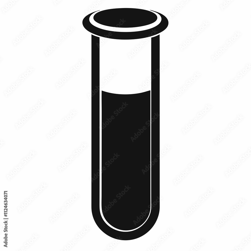 Black Silhouette Test Tube Vector Illustration Design Black Silhouette Test Tube Vector Illustration Design